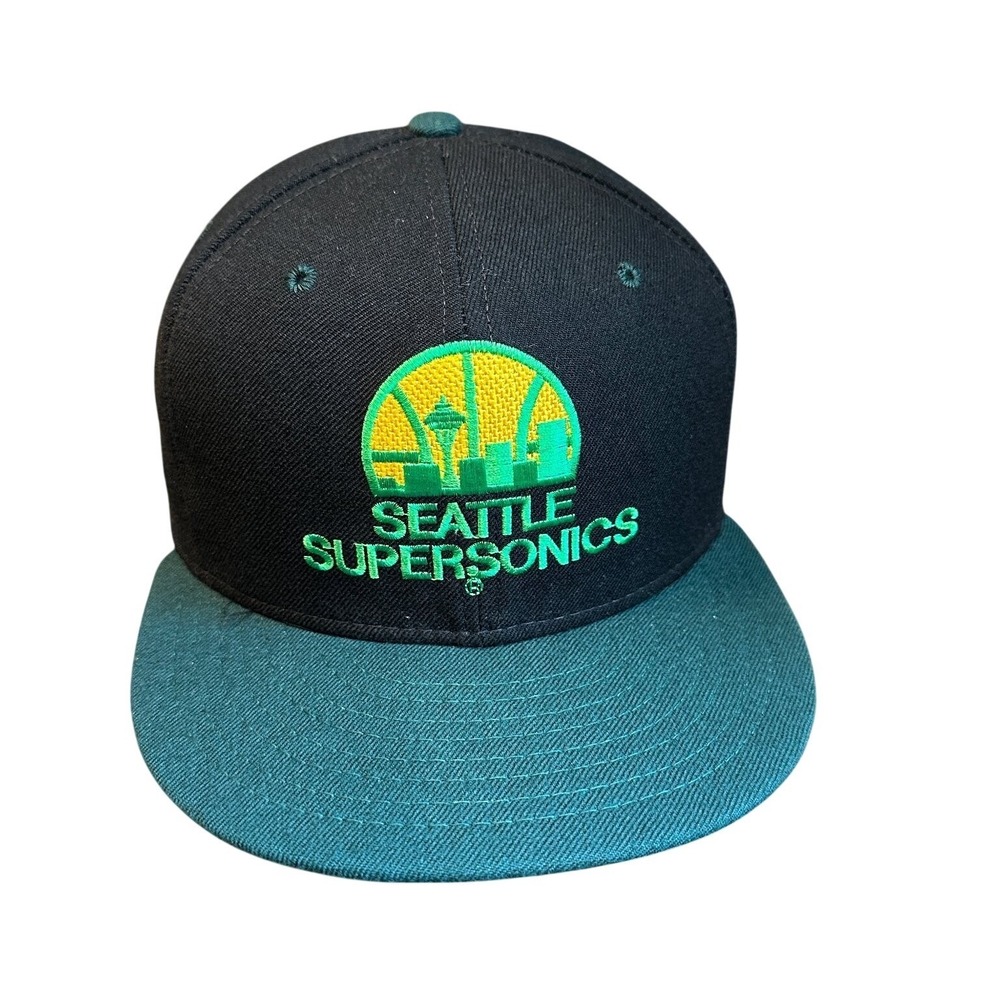 Seattle Supersonics New Era Hat 7 1/8 Wool Made in USA NBA‎ VTG 90s